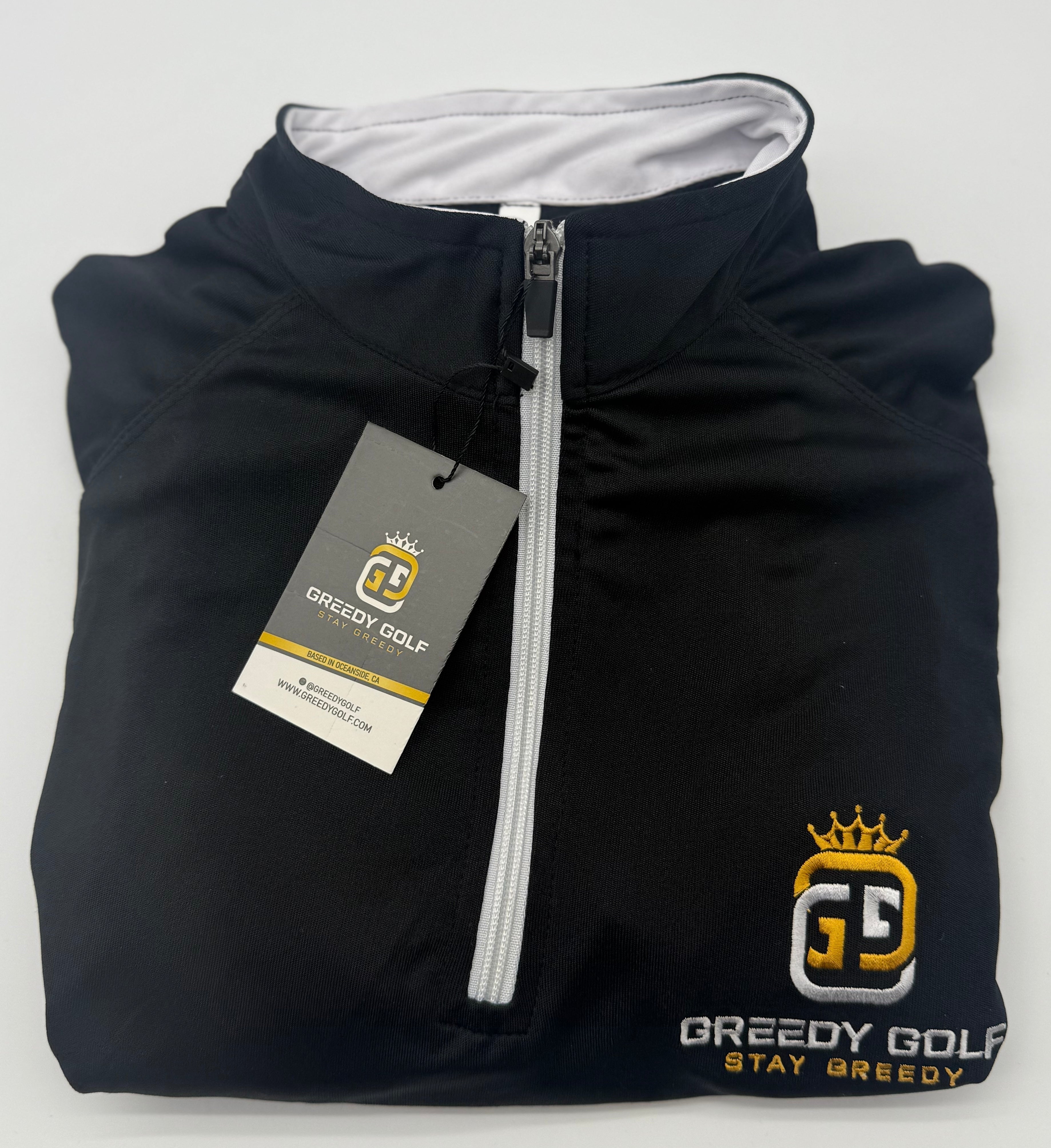 Black Embroidered 1/4 Zip image 0