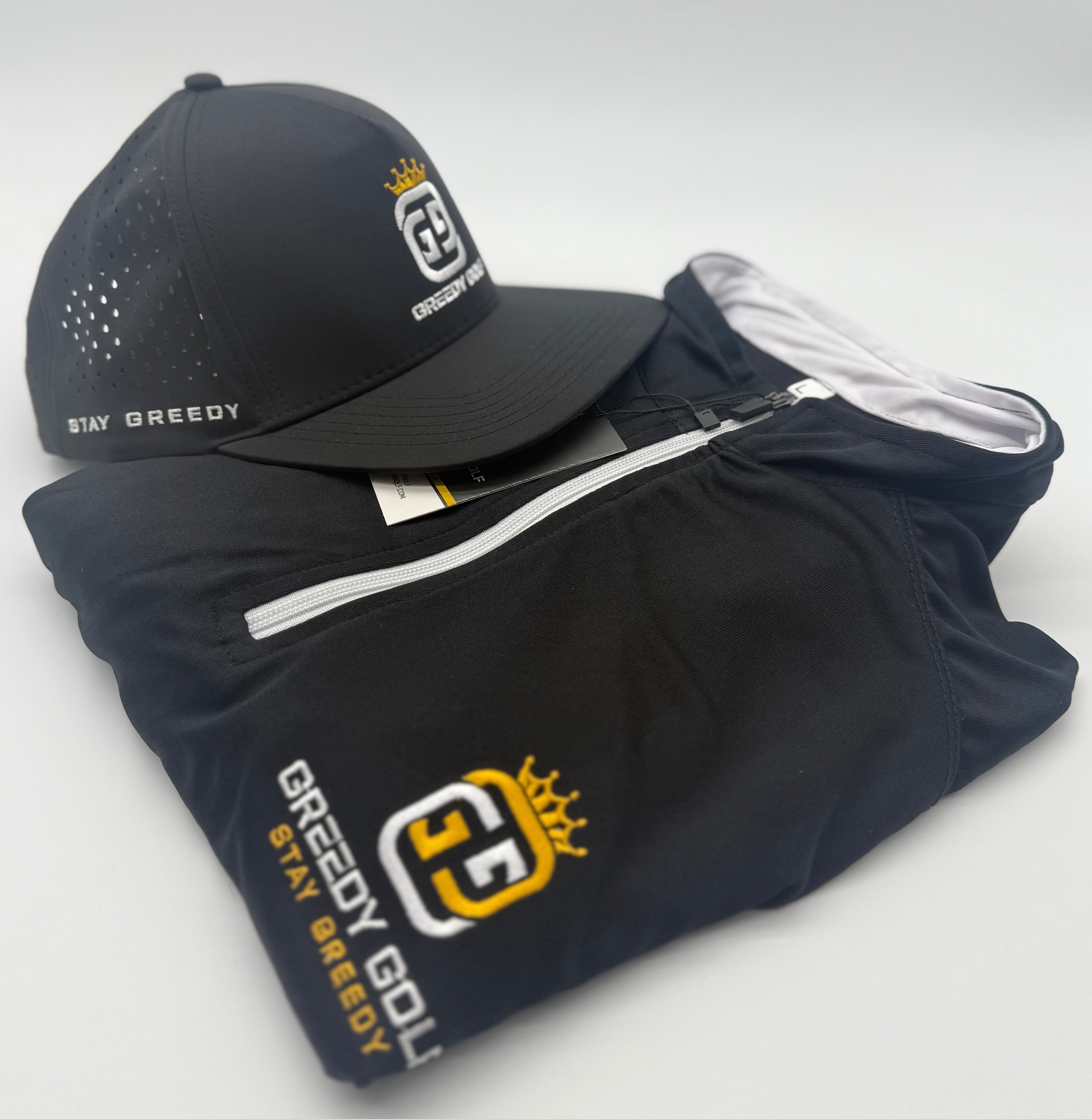 Black Embroidered 1/4 Zip image 2